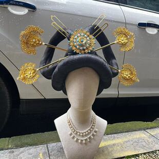 【霜翎阁】初唐仿博物馆同款唐风汉服发簪套装古风发饰品{吴音}