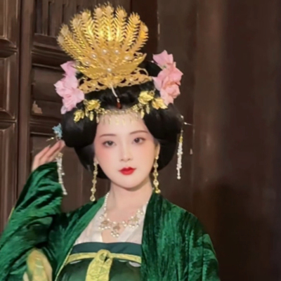 【霜翎阁】杨贵妃粉跳舞套装唐风汉服簪发配饰品古风仿妆｛瑶台｝