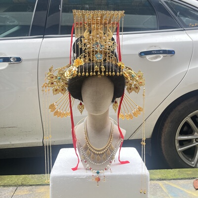 【霜翎阁】冕旒发冠武则天唐风汉服钗发簪套装古风发饰品｛姝凰｝