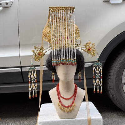 【霜翎阁】冕旒发冠武则天唐风汉服钗发簪套装古风发饰品｛武曌｝