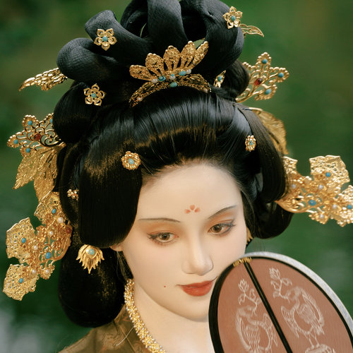 【霜翎阁】供养人发簪华丽婚礼同款唐风汉服复原套装配饰品{甘乐}