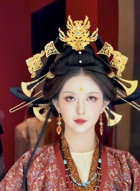 【霜翎阁】扇形超长发簪南北朝插梳汉服复原套装配饰品吴谨言同款