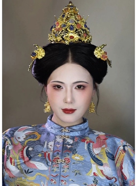 【霜翎阁】狄髻头面明制宝石套装复原簪子汉服配饰品发冠｛熙元｝