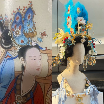 【霜翎阁】仿八十七神仙图壁画发全套装冠簪子汉服配饰品｛濯羽｝