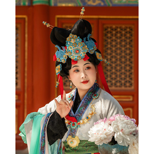 【霜翎阁】永乐宫壁画神仙套装冠簪汉服冠发钗配饰品{供花玉女}