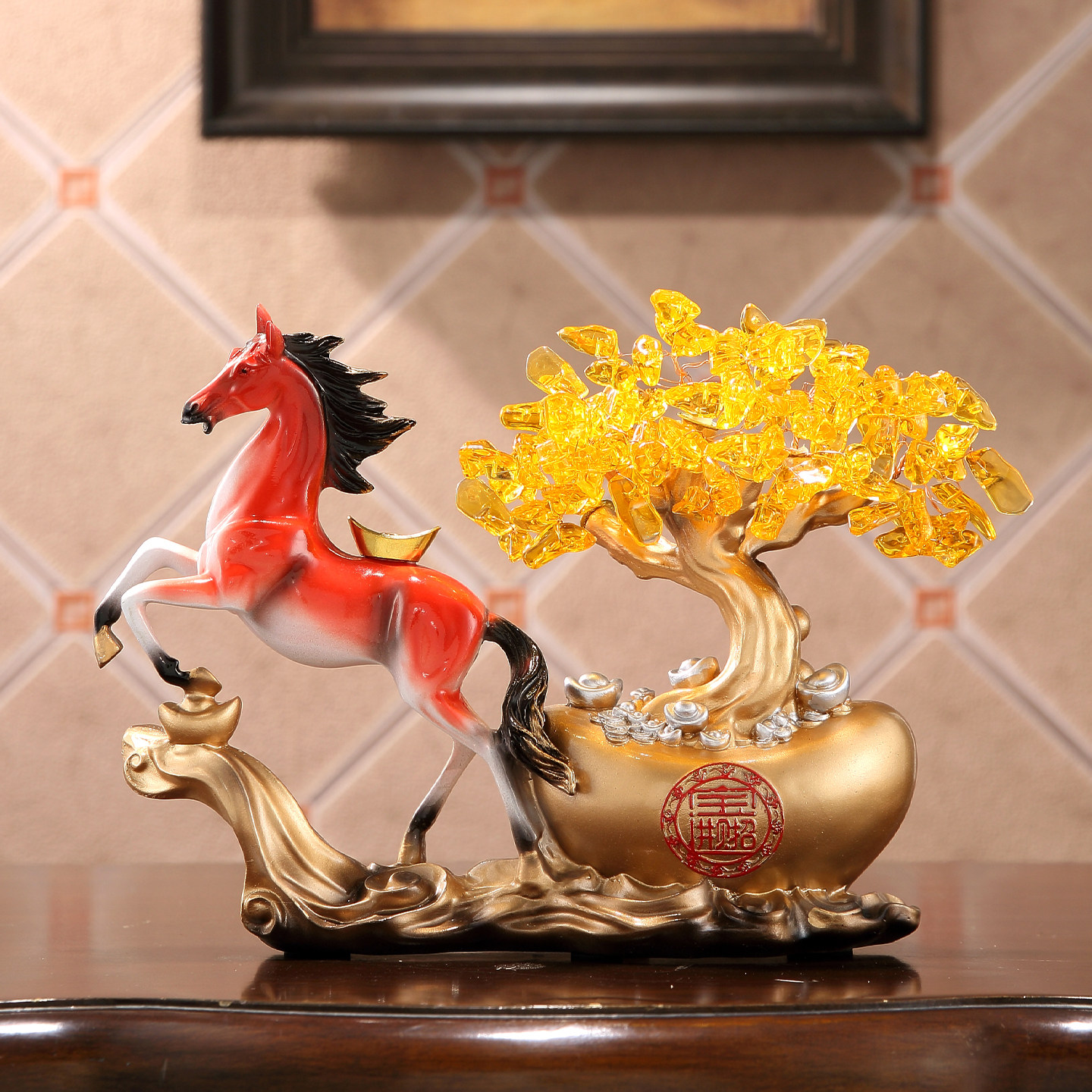 马上发财马摆件招财树创意家居装饰品客厅电视柜酒柜新店开业礼物,家居饰品,装饰摆件,淘宝优惠券,粉丝福利购,淘宝优惠卷