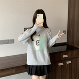 小众设计感2025冬季新款大码胖mm灰色宽松显瘦翻领针织衫毛衣，女装大码女装，衣嘉衣服饰