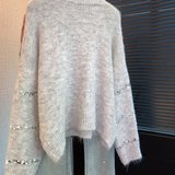 复古圆领毛衣女春秋2025秋季新款宽松软糯套头针织衫长袖上衣，女装针织衫/毛衣，衣嘉衣服饰