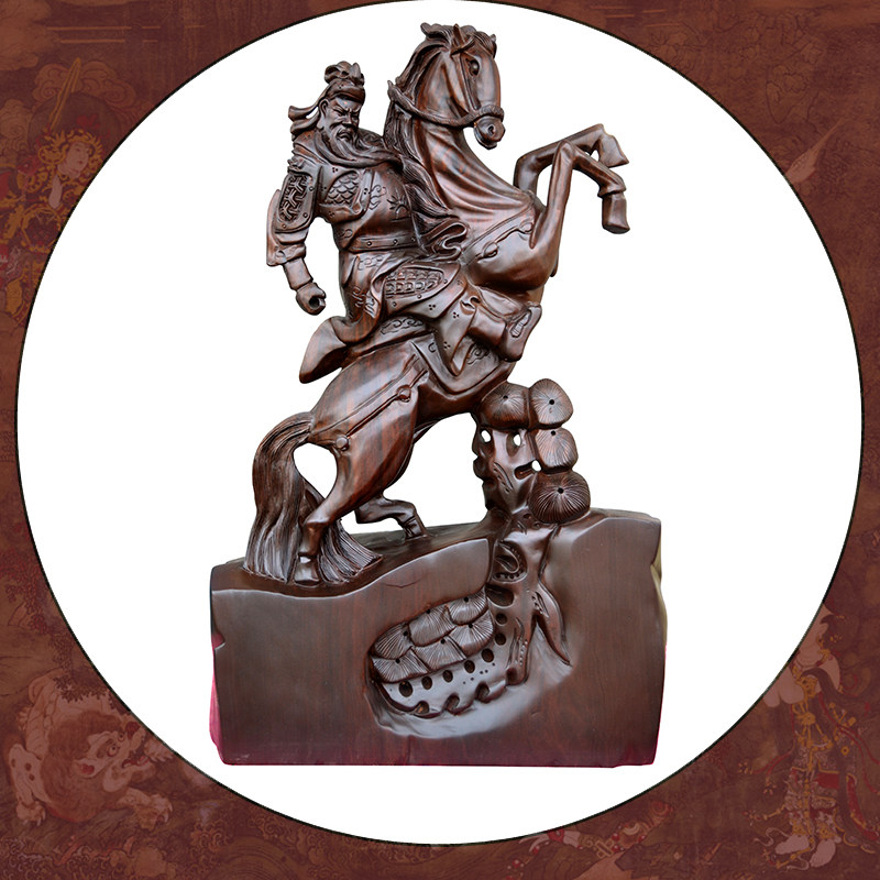 黑檀木关公武财神摆件镇宅工艺品