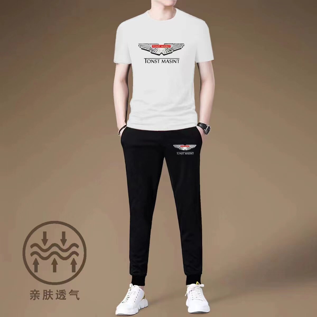 短袖t恤休闲男士九分裤