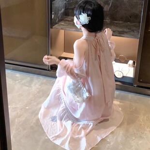粉黛 游小姿 bling闪闪背后蝴蝶结绑带连衣裙甜美温柔风穿搭女