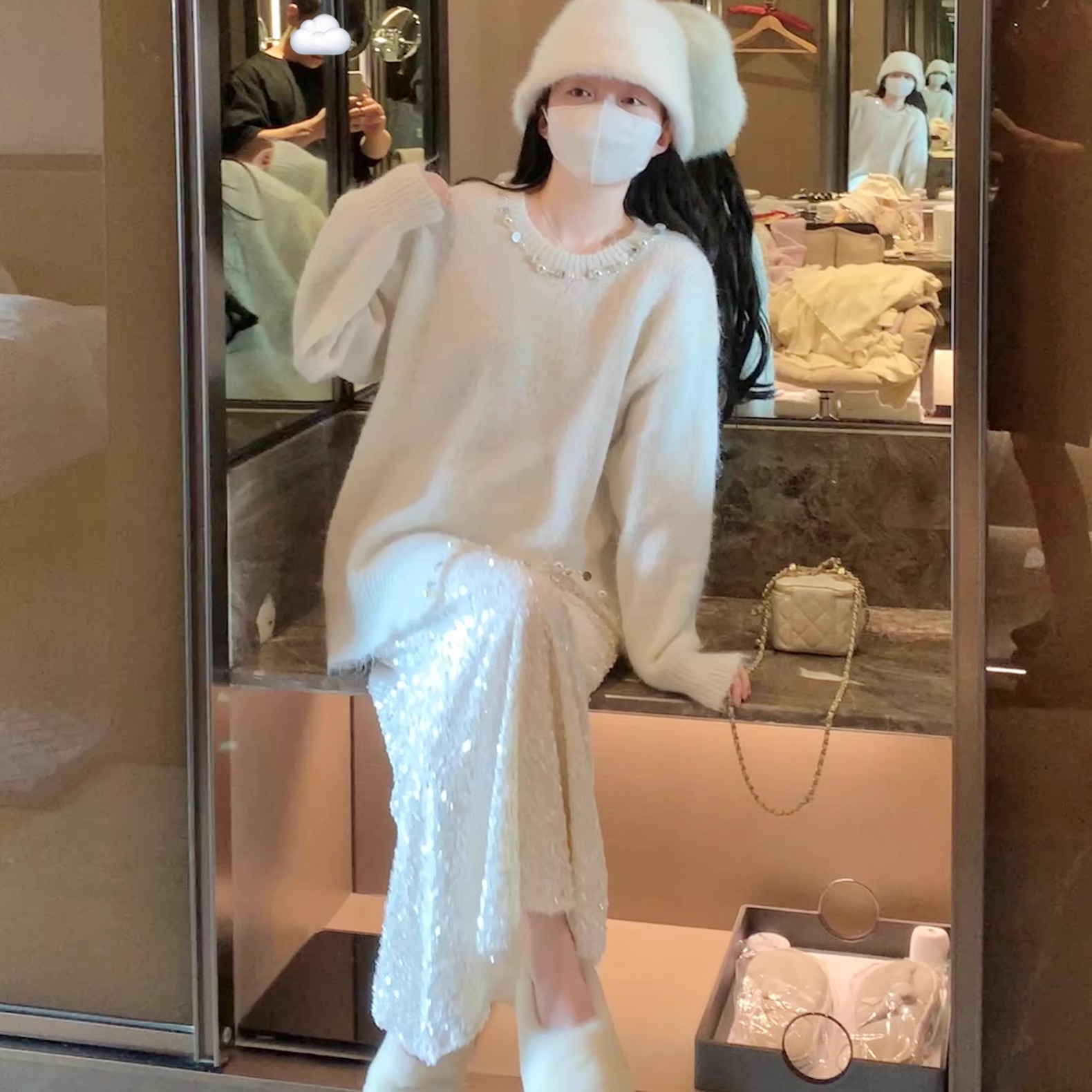 可爱针织游小姿新款甜美圆领宽松