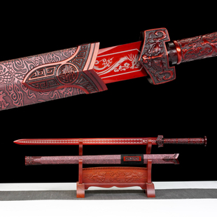 高性能古风汉剑一体龙骨锻打高猛钢刀剑冷兵器工艺品摆件未开刃