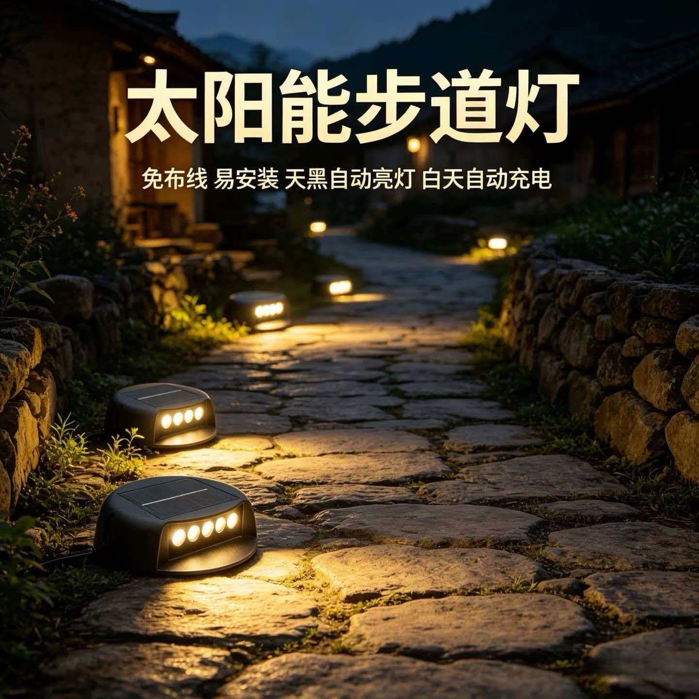 台阶地脚户外防水太阳能踏步道灯