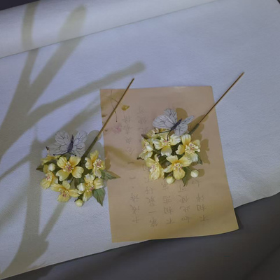 木生手作 烫花簪子盘发古风汉服头饰中国风古装配饰清新簪花发饰