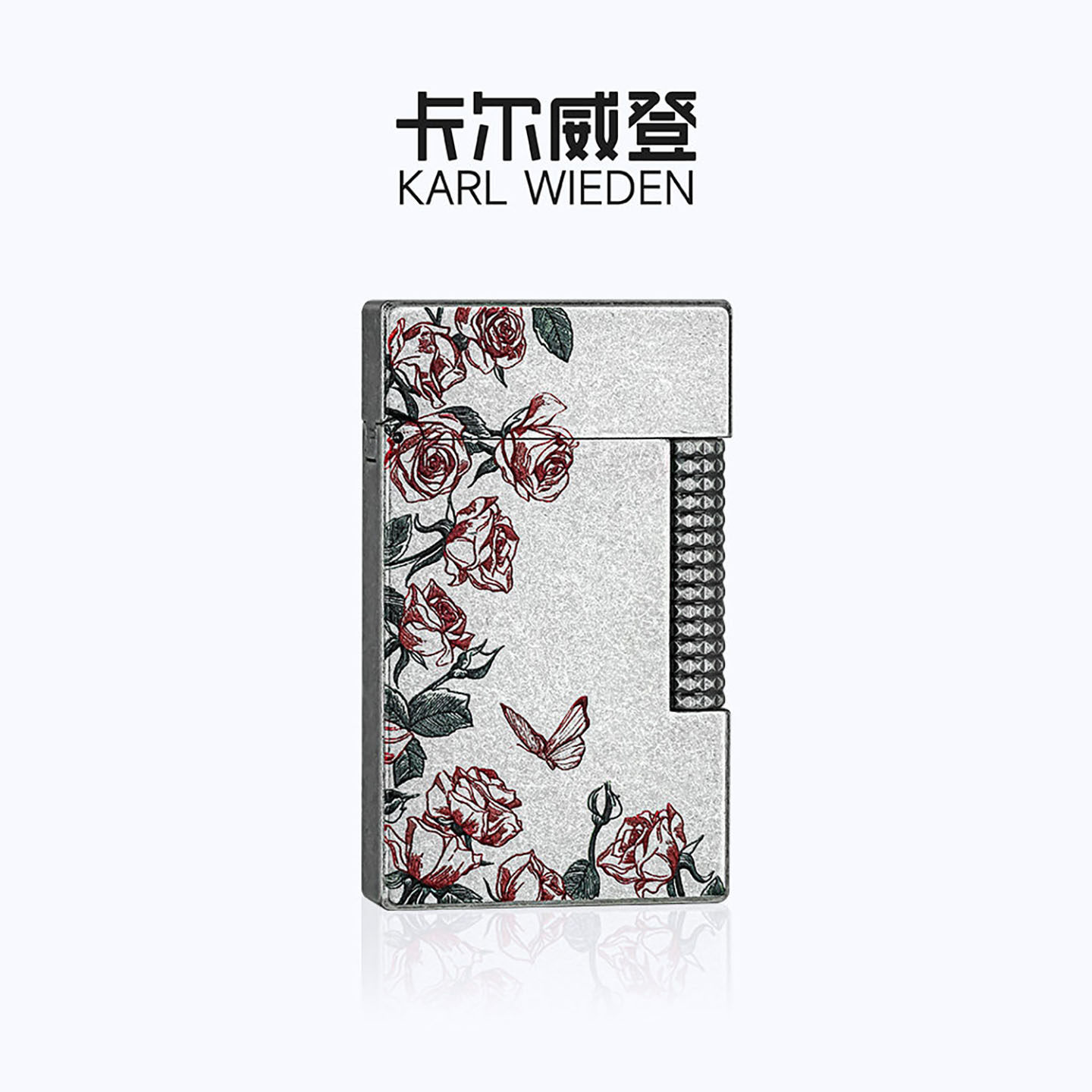 KW卡尔威登朗声煤油打火机古银浮雕玫瑰送男友生日礼物商务男生kw