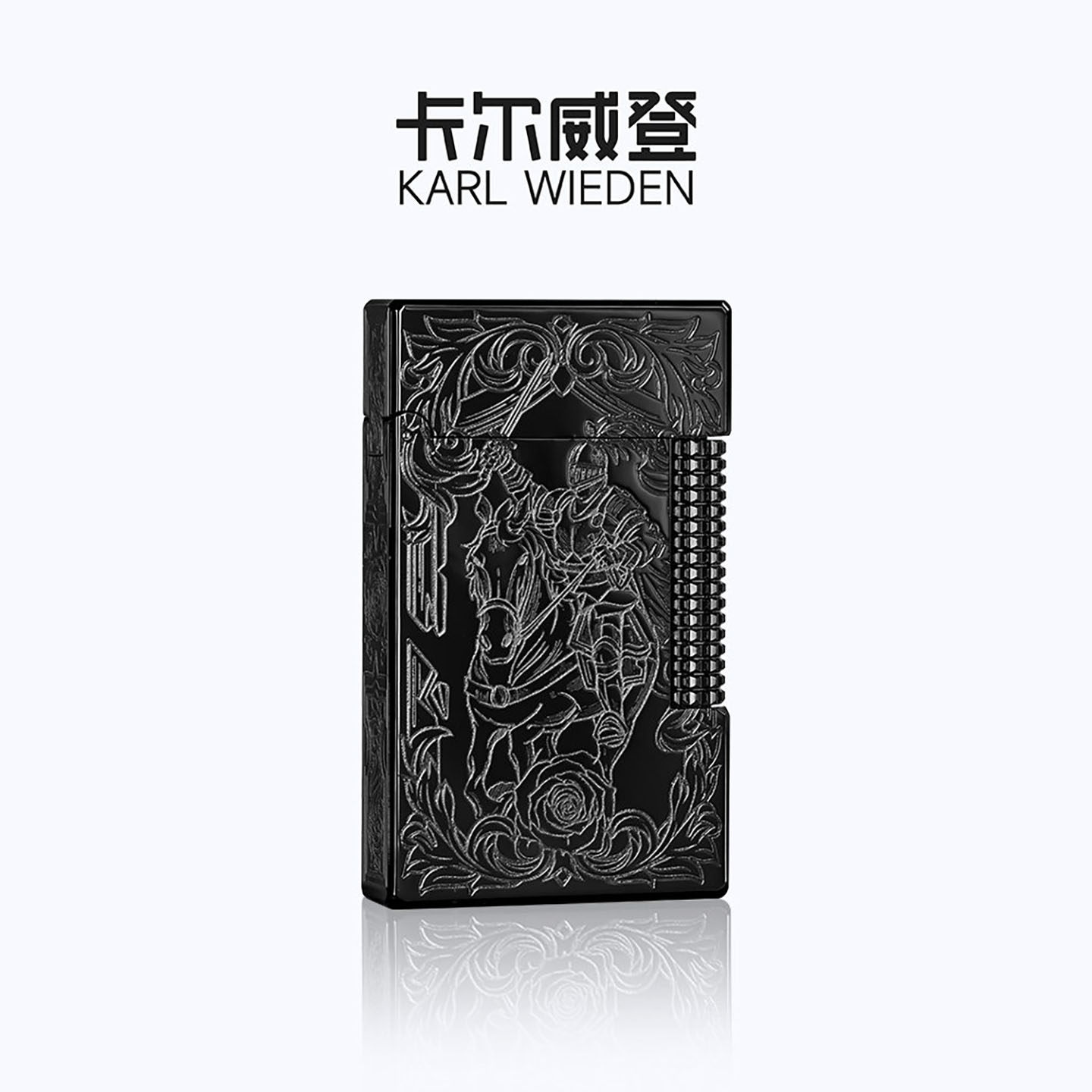 KW卡尔威登朗声煤油打火机黑玫瑰骑士送男友生日礼物商务男生礼盒