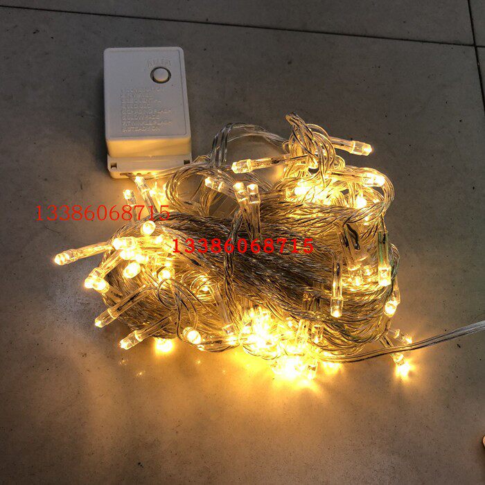 led灯串小米灯圣诞节树挂装饰一串10米蓝暖白七彩满天星led灯珠