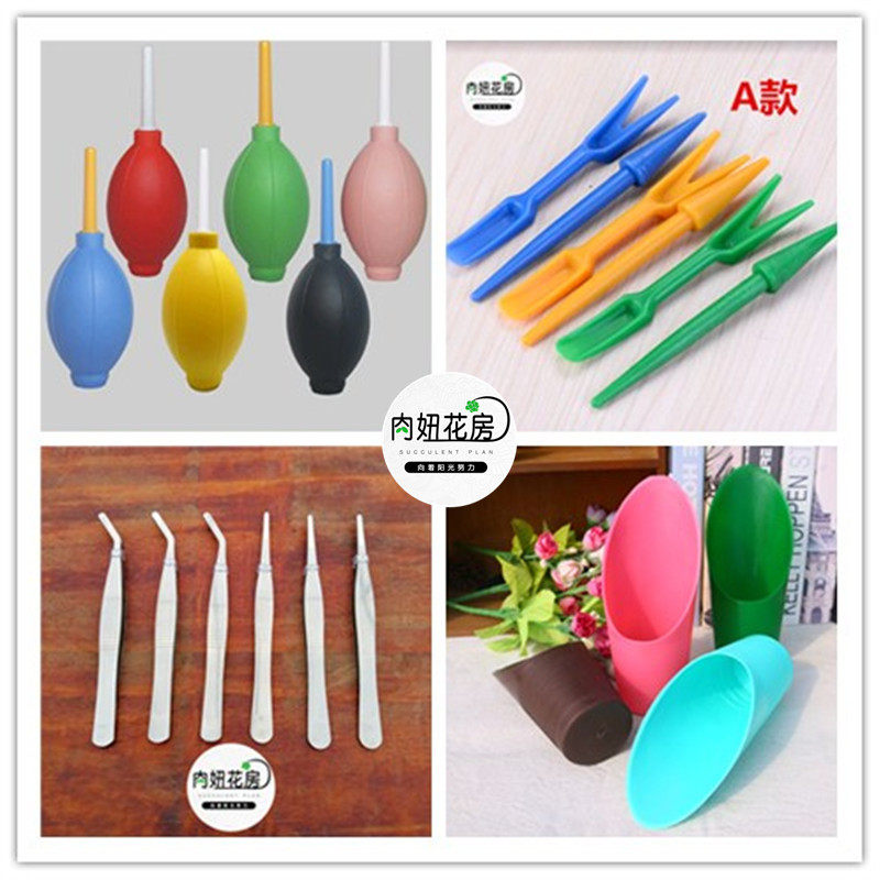 多肉园艺工具标签插牌移苗器桶铲镊子皮吹小剪子三件套小喷瓶包邮