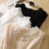 上衣镂空外穿打底衫 2024新款 冰丝吊带背心女内搭木耳边蕾丝无袖 女