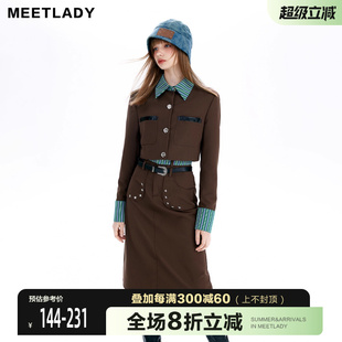半身裙套装 MEETLADY美拉德春秋搭配一整套西装 女学院小香风两件套