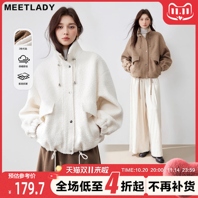 短款毛呢外套女小个子立领短外套