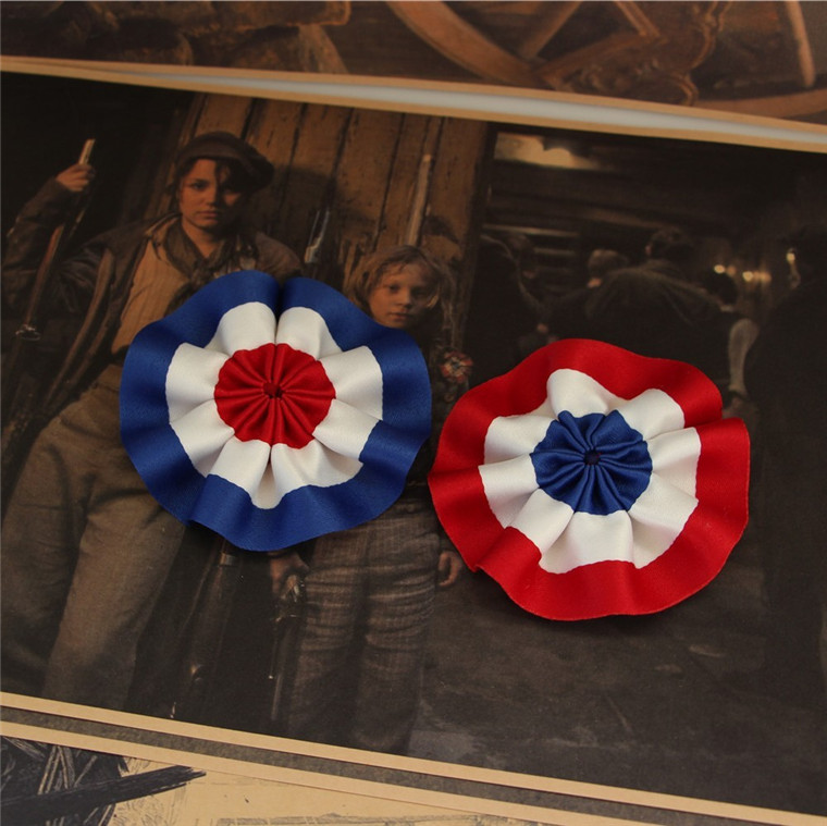 三色花胸针原创缎带双面缎带