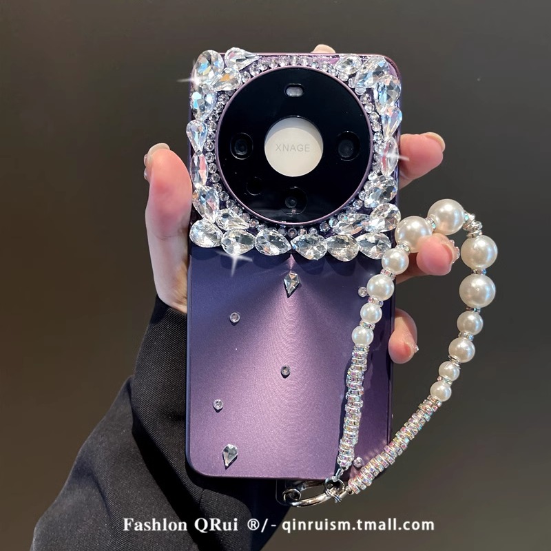 华为紫色极光堆堆钻带手链