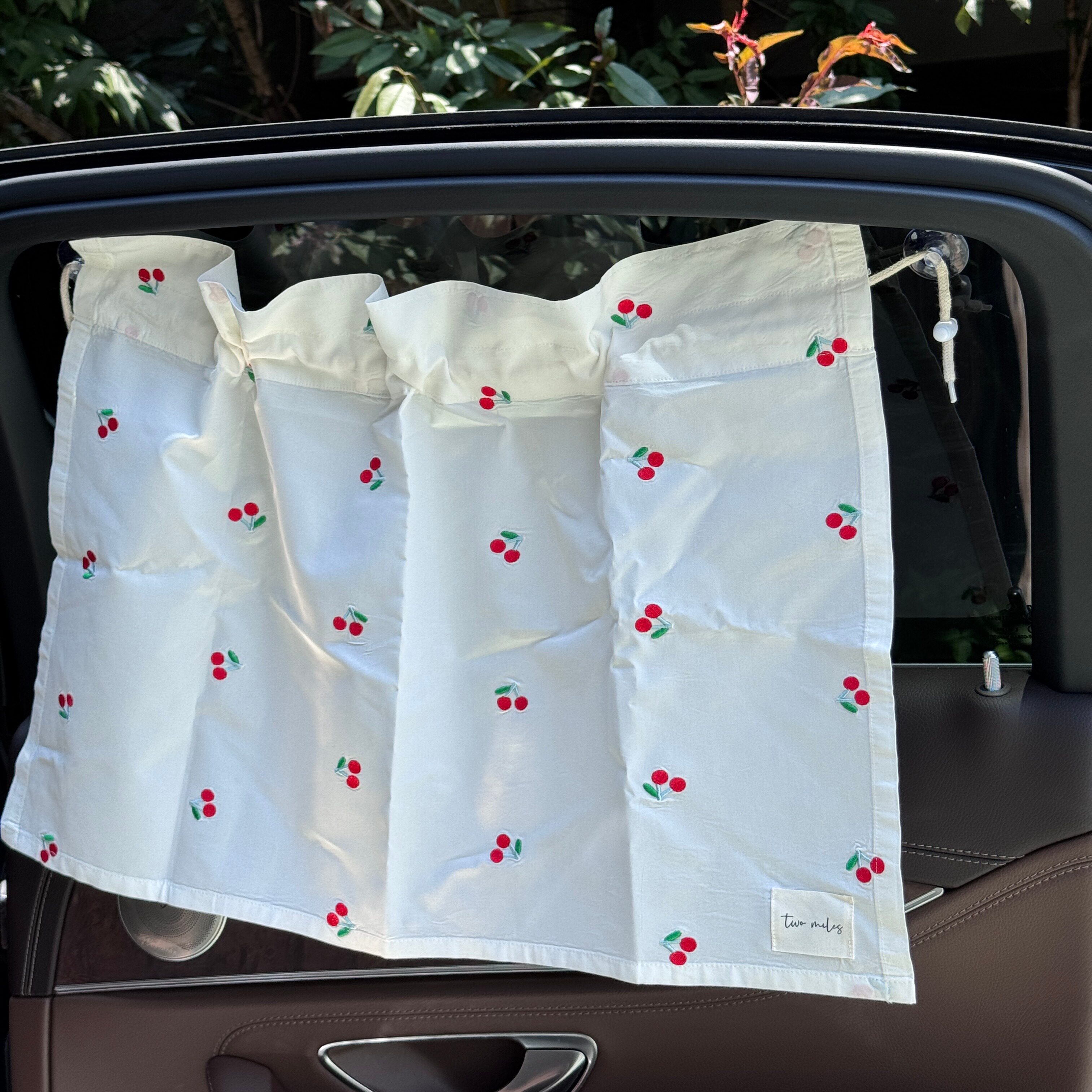 Two miles韩国ins儿童汽车遮阳窗帘宝宝防晒隔热刺绣车窗帘