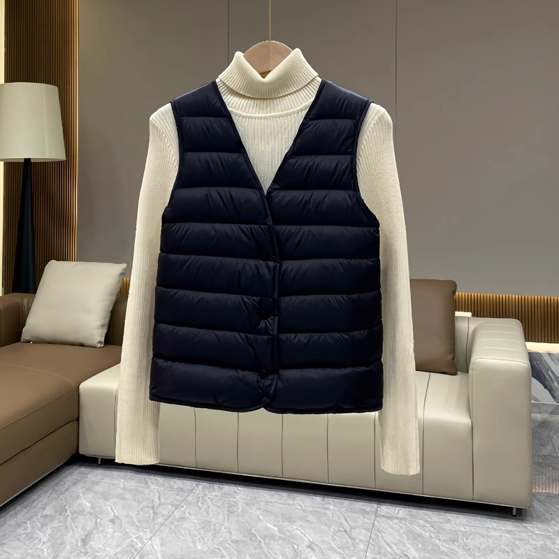 羽绒棉马甲女秋冬轻薄百搭V领棉服内胆内搭叠穿坎肩背心~清仓捡漏