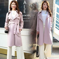 Sâu 2019 xuân mới size lớn cho nữ xuân hè thu xuân và thu dài phần áo khoác mỏng gió 2641 - Trench Coat áo khoác nỉ nữ