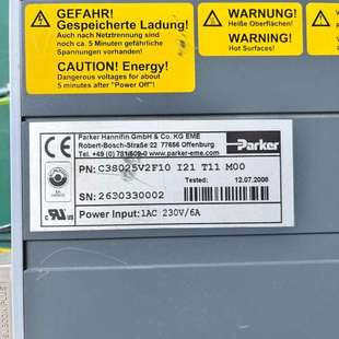 Parker派克伺服驱动器C3S025V2F10 I21T1