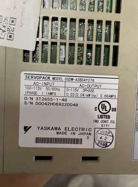 YASKAWA安川SGDM-A3BDAY278伺服驱动器，型