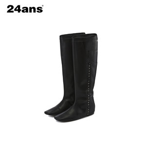 兜口袋铆钉平底靴内含增高鞋 24ANS 百搭方头裤 平底来了 垫 LTD