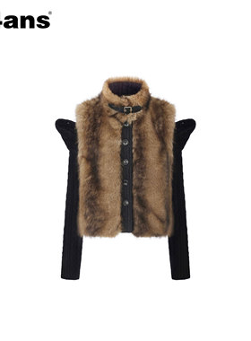 24ANS LTD 可拆卸衣袖针织环保皮草