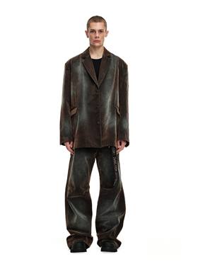 24ans【刘宪华闫桉同款】扎染复古高街潮流褐色外套休闲裤男女款