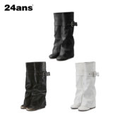 柳智敏 堆堆变直筒靴子 孙彩瑛同款 管靴 矮子乐 可拆卸裤 24ans