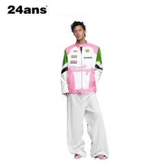 24ANS LTD副线TMN【明星同款】撞色皮衣外套 粉绿/黄/蓝