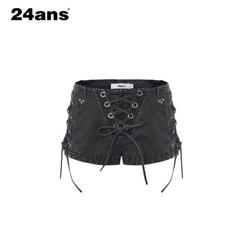 24ANS LTD 朋克grunge热裤 ⑴酵洗工艺 ⑵抽绳调维度
