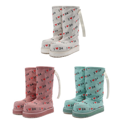 24ans【赵美延同款】2025 RUNWAY 秀款字母印花雪地靴