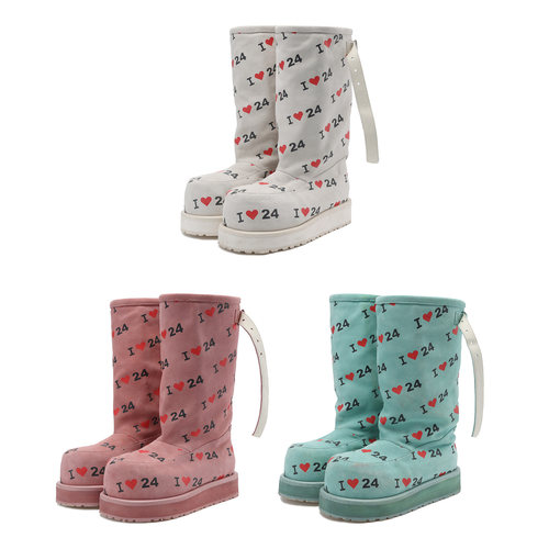 24ans【柳智敏同款】2025 RUNWAY 秀款字母印花雪地靴