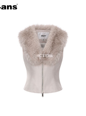 24ANS LTD 倒置两穿 仿皮草马甲