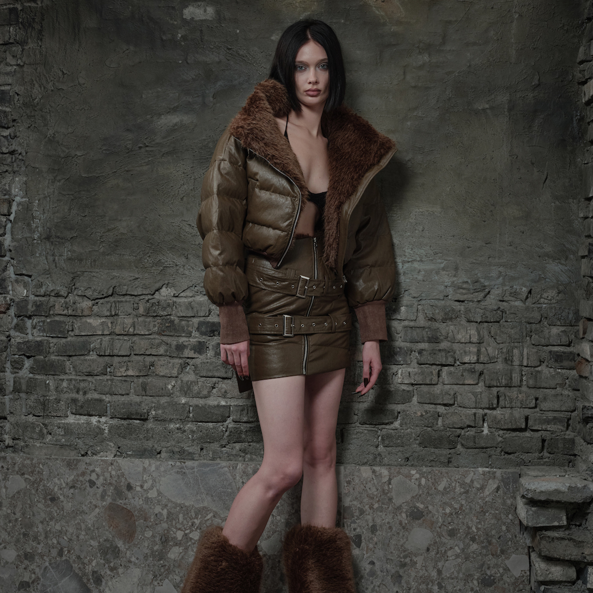 24ans面包羽绒服套装短款