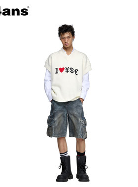 24ANS LTD 副线TMN【黄子弘凡同款】男装街头两色针织马甲