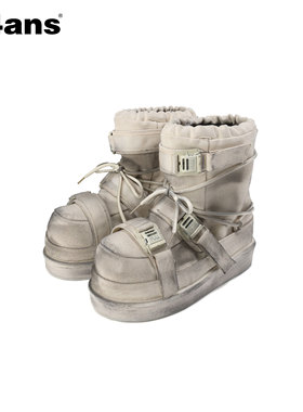 24ans 底部可拆卸 脏脏战损雪地靴 内里加厚保暖