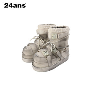 内里加厚保暖 脏脏战损雪地靴 24ans 底部可拆卸