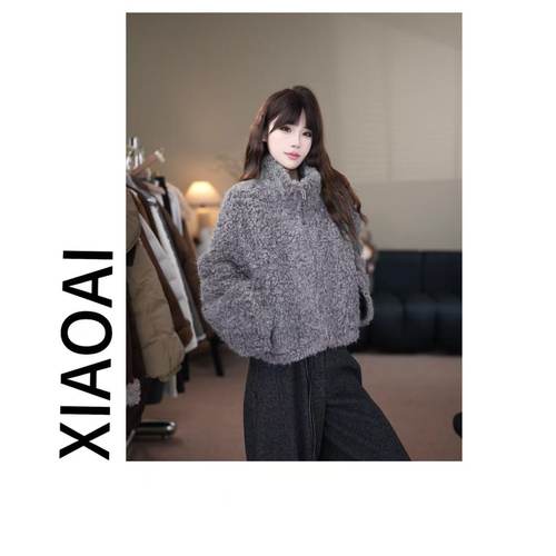 XIAOAI 【冬日巴塞尔】 2025冬季新款高级感加绒保暖外套  A30099