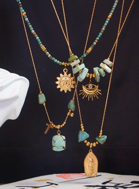 潘神孤品绿松石系列项链太阳眼睛元素手作