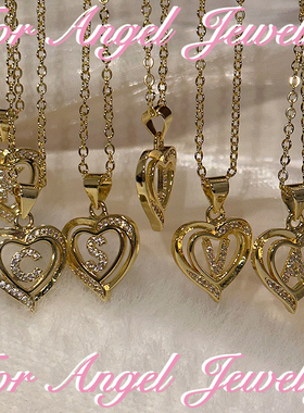 辣妹甜妹镂空爱心英语字母项链