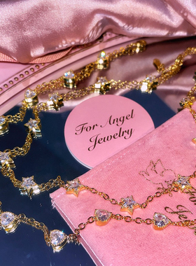 颈链超仙五角星璀璨锆石镀18k